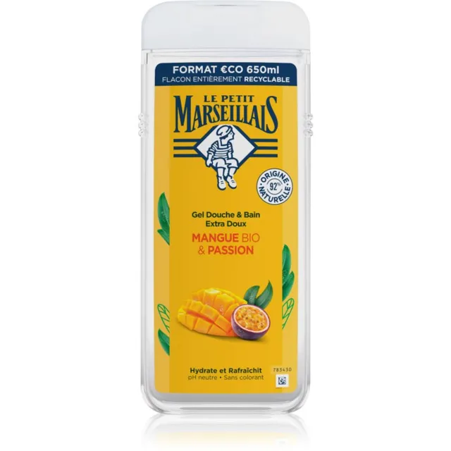 Le Petit Marseillais Mango BIO & Passion Fruit Siidine dušigeel 650 ml