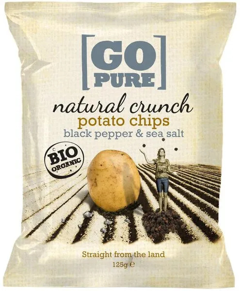 Kartulikrõpsud musta pipra ja meresoolaga „NATURAL CRUNCH“, ökoloogilised
