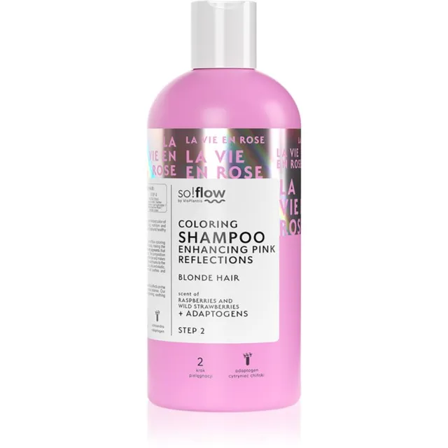 so!flow Coloring Shampoo Blonde Hair Toniseeriv šampoon blondidele juustele varjund Pink 300 ml