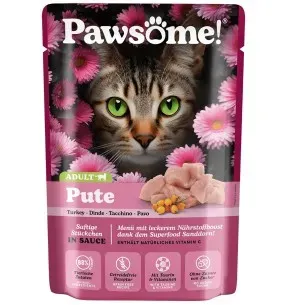 Pawsome! einekotike kassile, kalkuniliha tükid kastmes, teraviljavaba