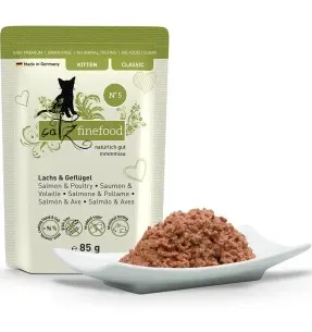 Kassipojale Classic Kitten N°5 LÕHE ja KODULINNULIHAGA (71%), teraviljavaba kassieine kotike (Catz Finefood)