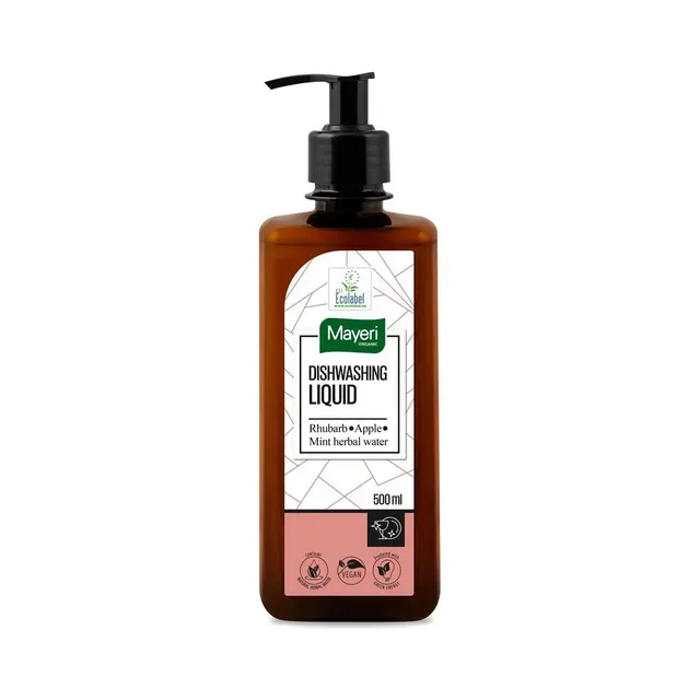 Nõudepesuvahend Rhubarb&Apple, Mint herbal water, MAYERI ORGANIC, 500 ml