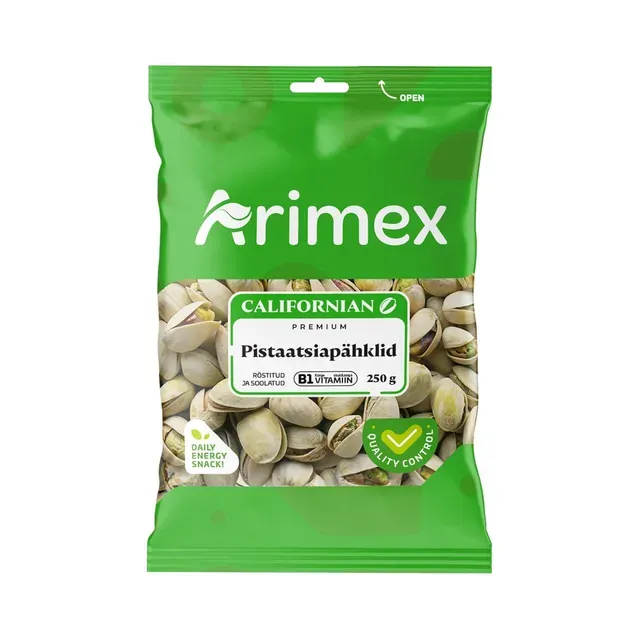 Premium pistaatsiapähklid, ARIMEX, 250g
