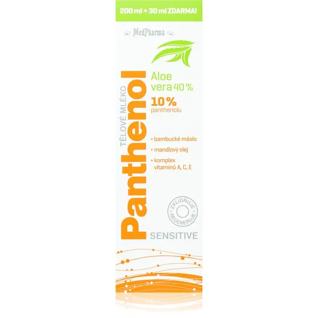 MedPharma Panthenol 10% Sensitive Intensiivne niisutav kehapiim taastava toimega 230 ml