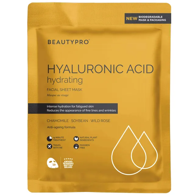 BeautyPro Hyaluronic Acid Hydrating Facial Sheet Mask