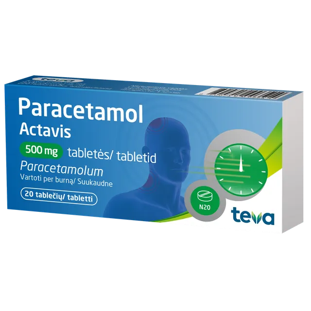 PARACETAMOL ACTAVIS TBL 500MG N20