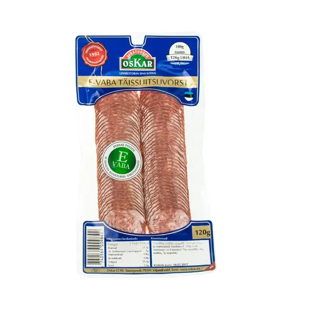 Täissuitsuvorst E-vaba, OSKAR, 120 g