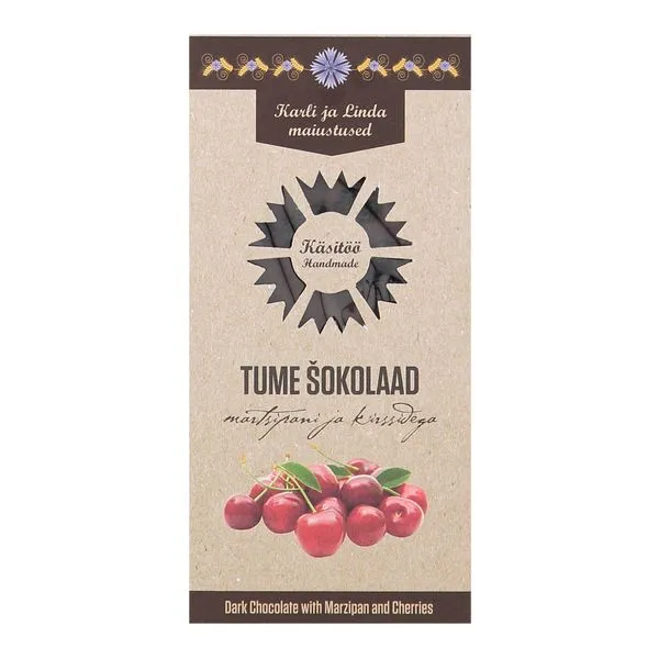 Tume šokolaad martsipani kirsi 100g