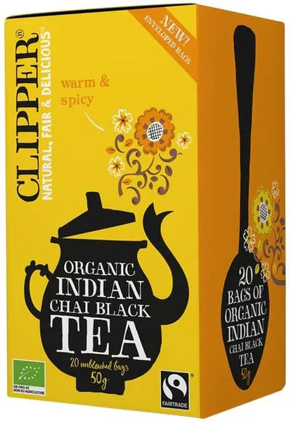 Must tee India chai vürtsidega, ökoloogiline