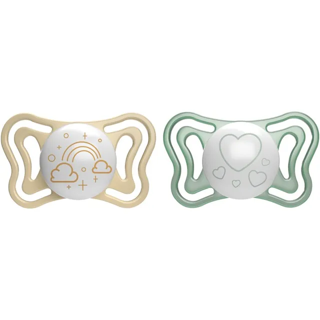 Chicco Physio Light Physio Forma Night lutt 2-6 m Gold/Green 2 tk
