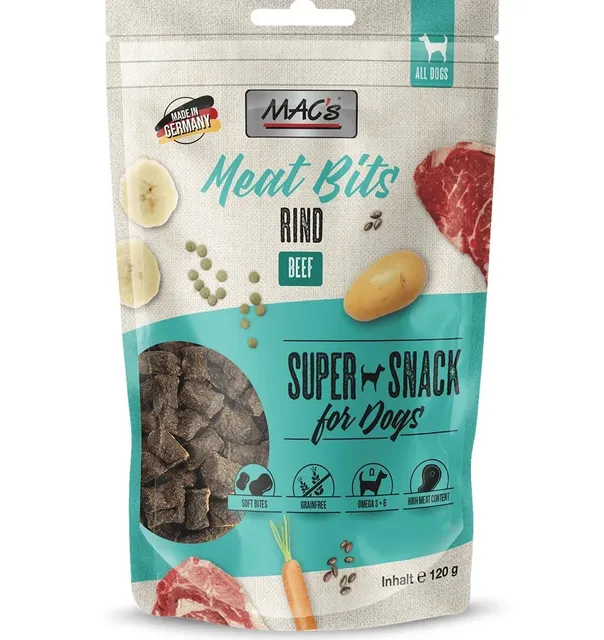 Koeramaius veiselihaga, pehme, teraviljavaba Mac's Meat Bits
