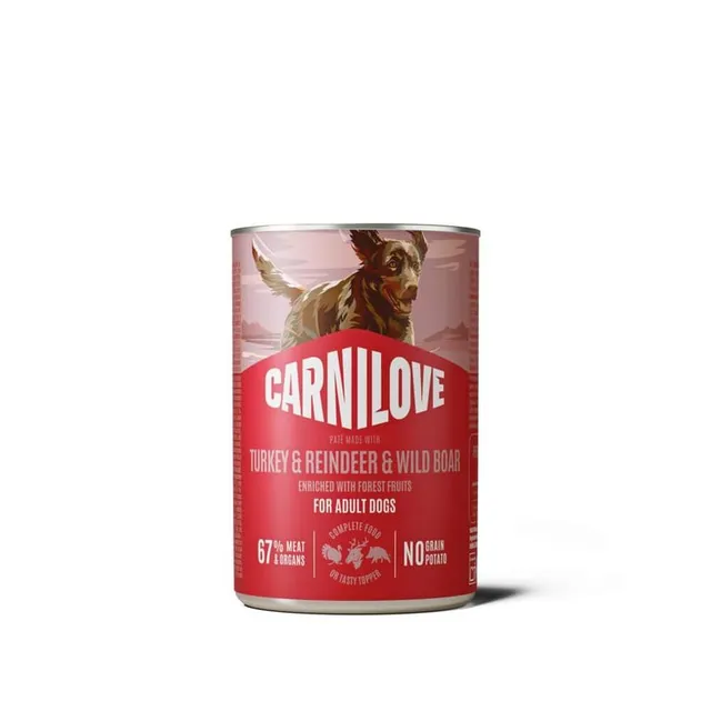 Carnilove koerakonserv, kalkun/põhjapõder/metssiga, 400 g