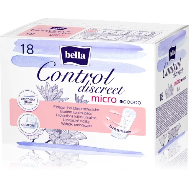 BELLA Control Discreet Micro sidemed uriinipidamatuse jaoks 18 tk