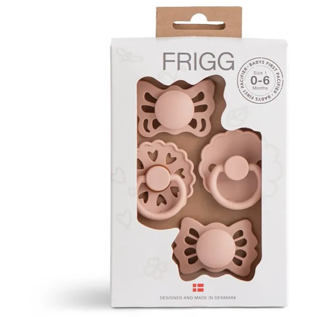 FRIGG Baby's First Pacifier​ Floral heart lutt Blush