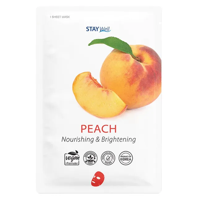 STAY WELL Peach Sheet Mask 20g