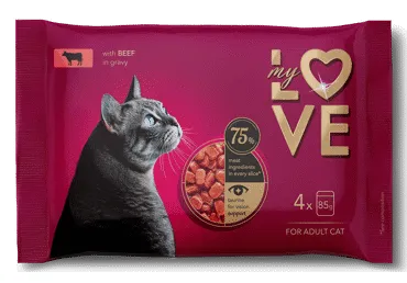 Kassisööt MY LOVE veiseliha 4x85g