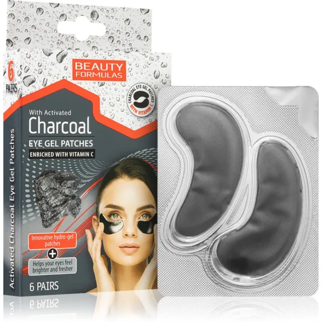 Beauty Formulas Charcoal Silma hüdrogeelmask aktiivsöega 6 tk
