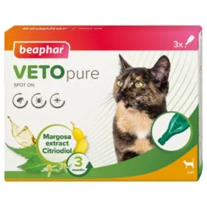 Beaphar Veto Pure Spot-On parasiite (puuke, kirpe, sääski) tõrjuv täpilahus kassidele