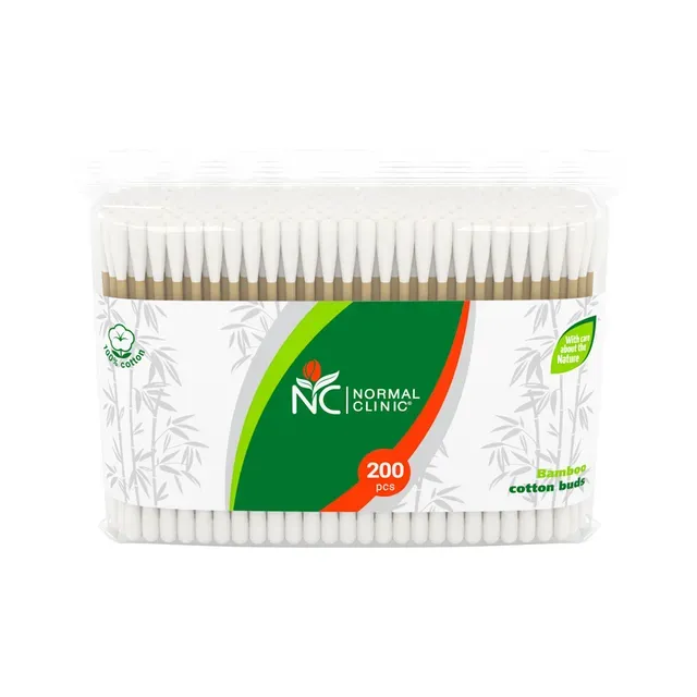Bamboo vatitikud ZIP kotis, NORMAL CLINIC, 200 tk