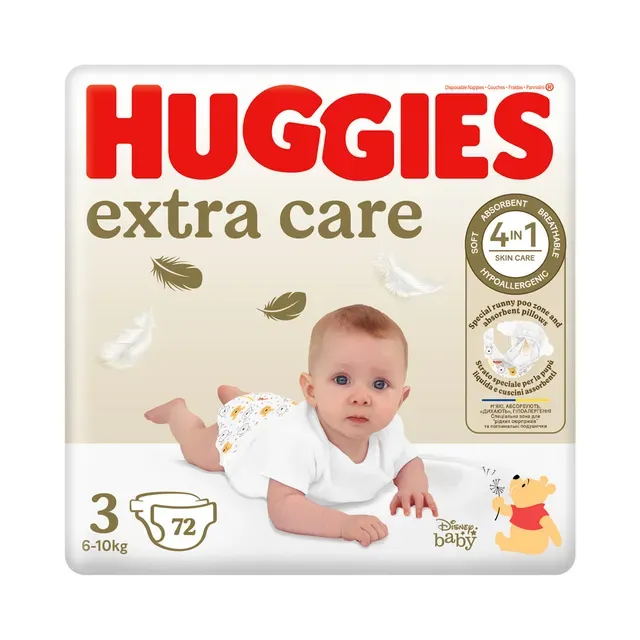 Mähkmed Extra Care 3 6-10kg, HUGGIES, 72tk