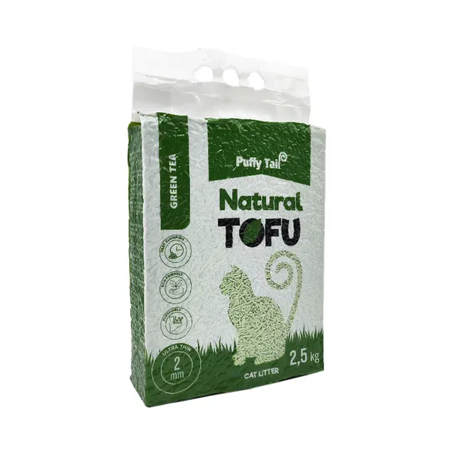 Tofu kassiliiv rohelise tee ekstraktiga, 2mm graanulid, PUFFY TAIL, 2,5kg