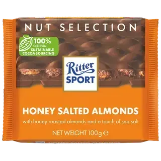 Ritter Sport piimašokolaad mandlitega, mee ja soolaga 100g