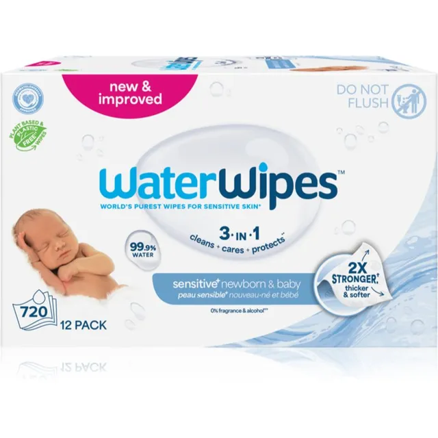 WaterWipes Baby Wipes 12 Pack Õrnad niisked salvrätikud beebile 12x60 tk