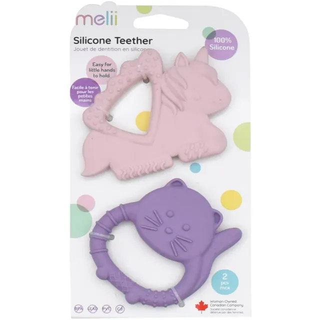 Melii Teethers närimismänguasi Unicorn & Cat 2 tk