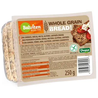 Täisteraleib Balviten gluteenivaba 250g