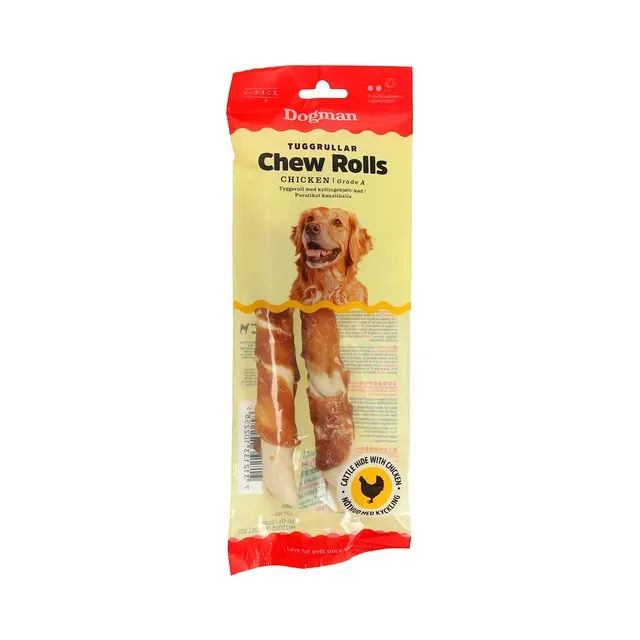 Täiendsööt. Koera närimiskont kanafileega 2tk, DOGMAN, 110g
