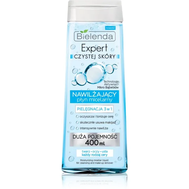 Bielenda Expert Pure Skin Moisturizing Mitsellaarne puhastusvesi kolm-ühes 400 ml