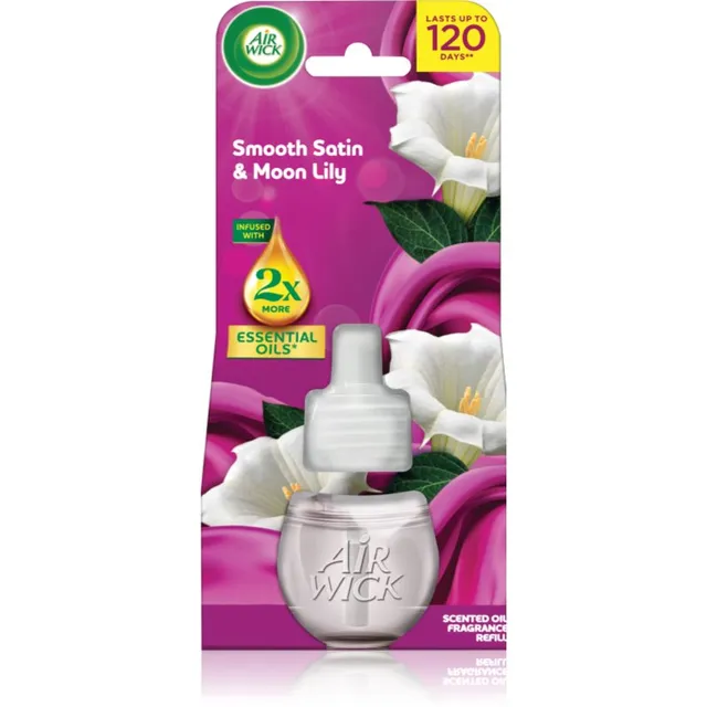 Air Wick Essential Oils Smooth Satin & Moon Lily Elektriise hajuti täidis 19 ml