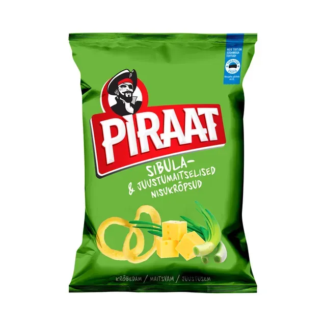 Sibula- ja juustumaitselised nisukrõpsud, PIRAAT,150g
