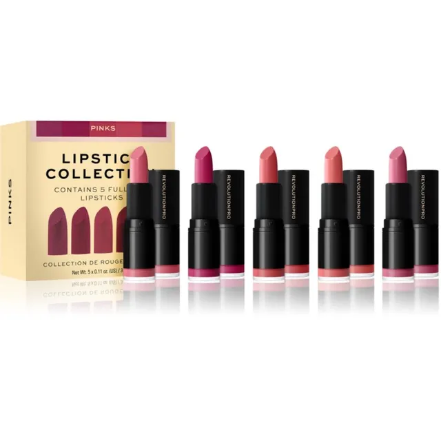Revolution PRO Lipstick Collection Huulepulga komplekt varjund Pinks 5 tk