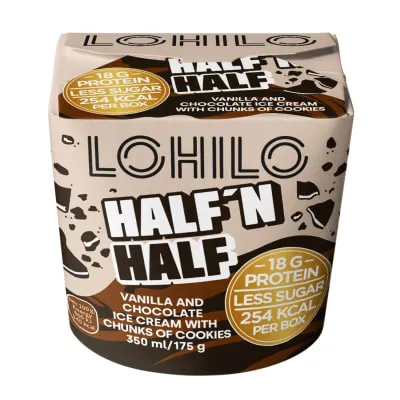 Proteii.jäätis Lohilo Half 'n Half m.a. 350ml