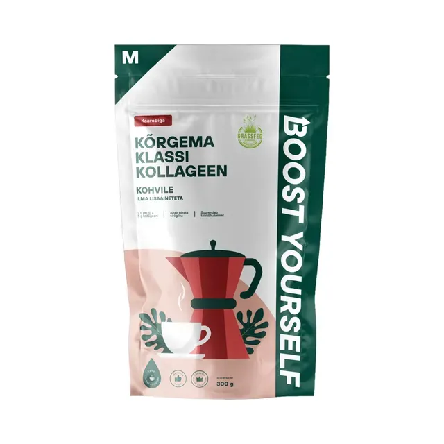 Kõrgema klassi kollageen kohvile kaarobiga, BOOST YOURSELF, 300 g