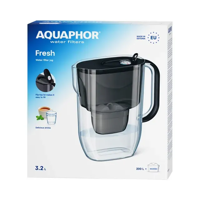 Filterkann Fresh MFP+ (must), AQUAPHOR, 1 tk