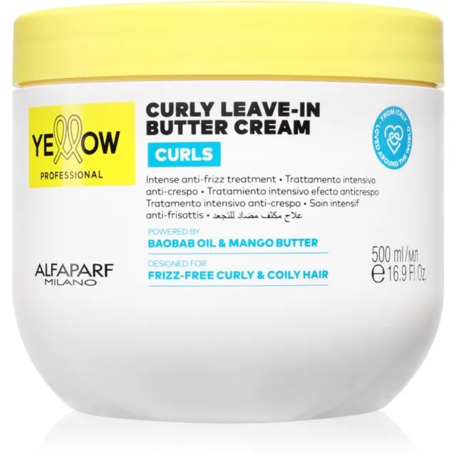 Yellow Professional Curls Curly Leave-in Cream Juustesse jäetav kreem lokkis juustele 500 ml