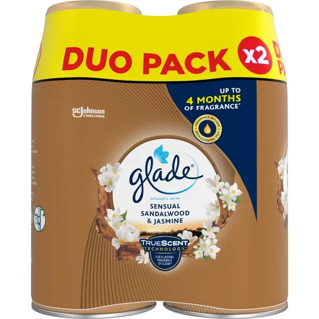 GLADE Automatic Sensual Sandalwood & Jasmine automaatne õhuvärskendaja täitepakend DUO
