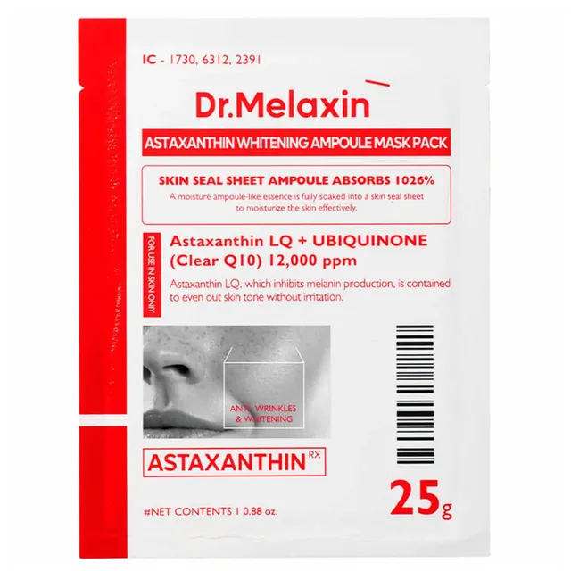 DR.MELAXIN Astaxanthin Brightening Ampoule Sheet Mask 25g