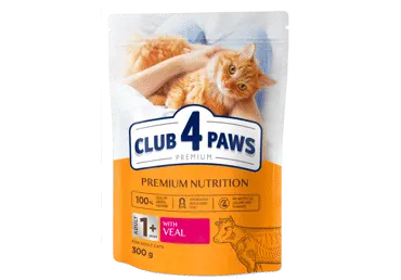 Kassi kuivtoit CLUB 4 PAWS vasikal.300g