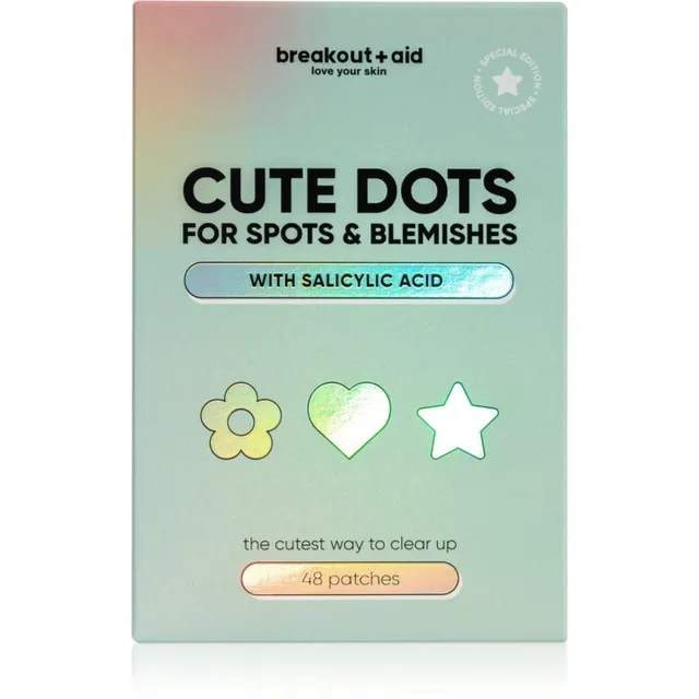 breakout + aid Cute Dots For Spots and Blemishes Kohalik akneravi salitsüülhappega 48 tk