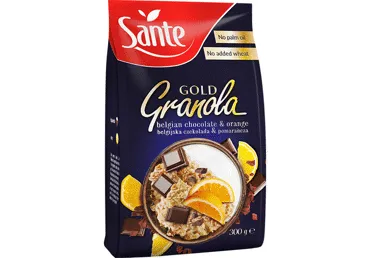 Granola šokol.,apelsin.SANTE GOLD 300g