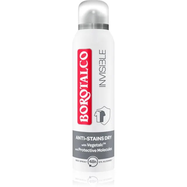 Borotalco Invisible Pihustatav deodorant valgete ja kollaste plekkide hoolduseks 150 ml