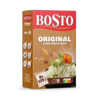 Pikateraline riis 8 x 125 g, BOSTO, 1 kg