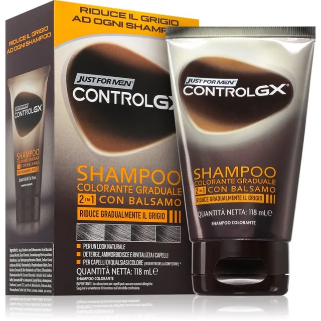 Just for Men Control GX Shampoo Šampoon ja palsam hallidele juustele meestele 118 ml