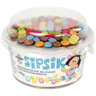 SIPSIKU jäätisemaitseline AB-jogurt šokolaadikommidega 165g
