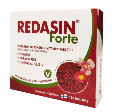 REDASIN FORTE SÜDAMETABLETID PUNASE RIISIGA N120