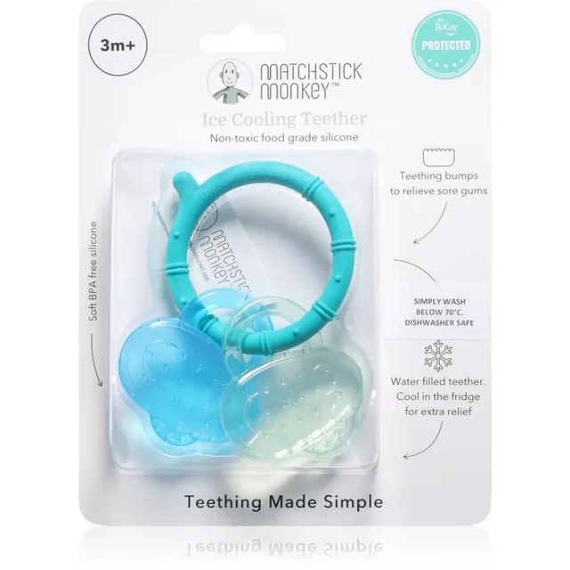 Matchstick Monkey Cooling Teether närimismänguasi jahutava toimega Blue/ Mint 3m+ 1 tk