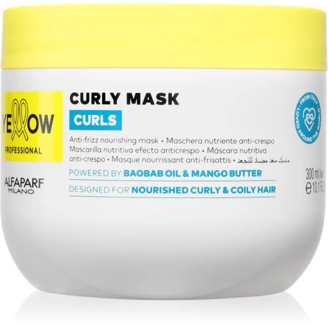 Yellow Professional Curls Curly Mask Mask lainelistele ja lokkis juustele 300 ml